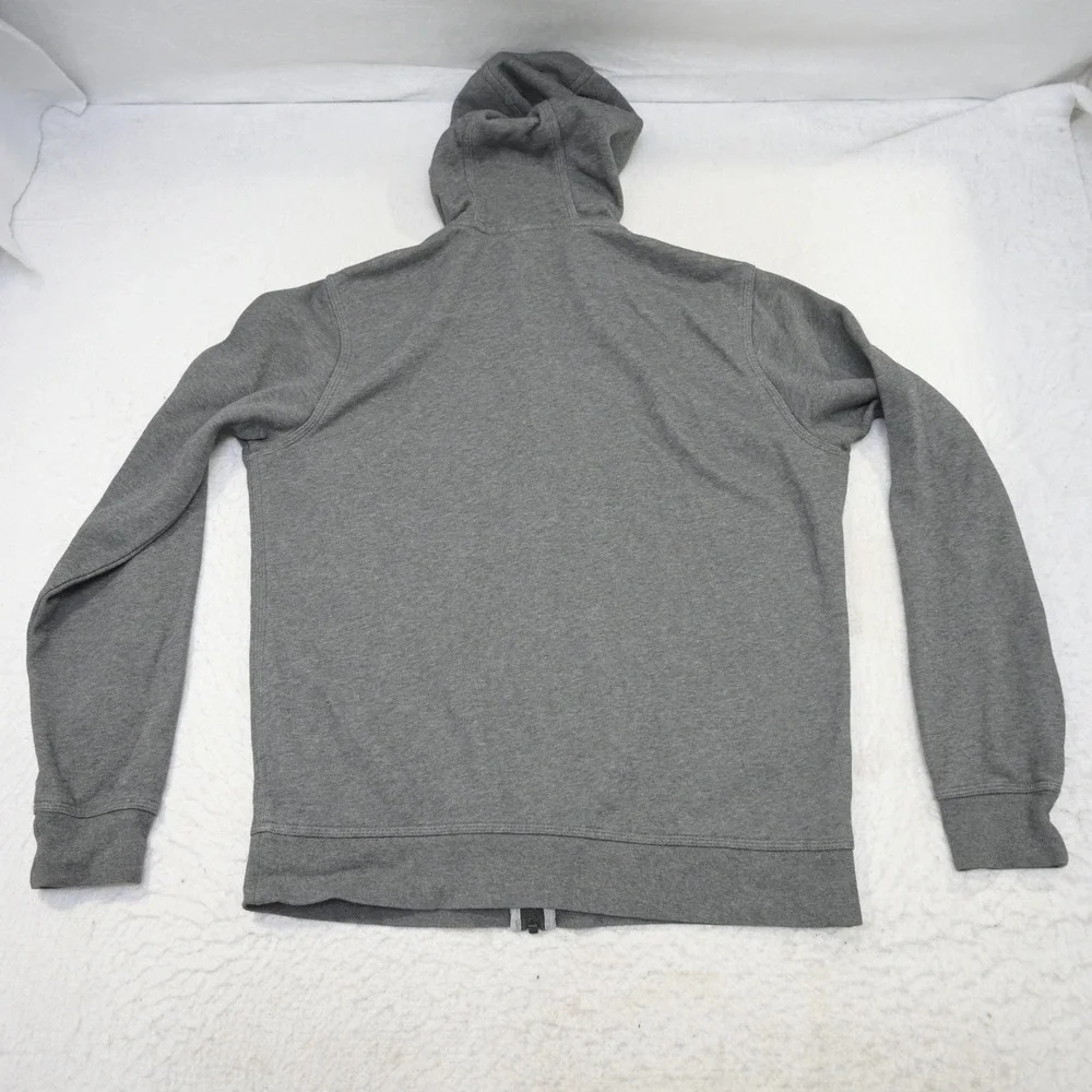 Nike Full Zip Hoodie Mens Large Gray Performance Fleece Lined Drawstring Casual